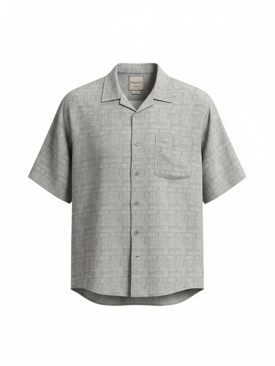 Tommy Bahama Other - Tommy Bahama Men's Short-Sleeve Button-Down Shirt in Light Gray Pattern